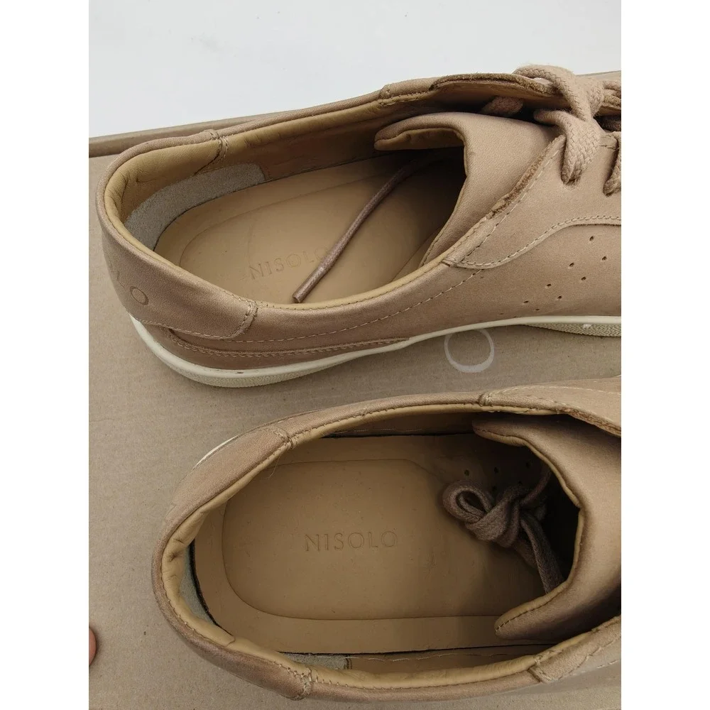 Nisolo Shoes Mens Size 9 Beige‎ Leather Beto Go-to Court Low Top Sneaker